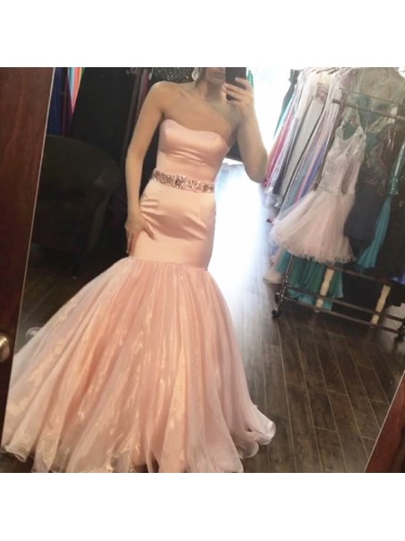 Mermaid Strapless Beaded Long Prom Formal Evening Party Dresses 996021278