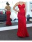Mermaid Sequins Criss Cross Back Long Red Prom Formal Evening Party Dresses 996021279