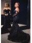 Mermaid Off-the-Shoulder Long Sleeves Lace Prom Formal Evening Party Dresses 996021283