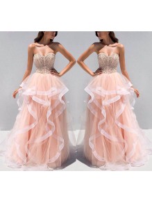 Beaded Sweetheart Tulle Prom Formal Evening Party Dresses 996021294