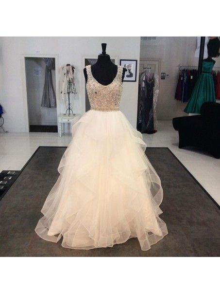 Beaded Tulle Ball Gown Prom Formal Evening Party Dresses 996021295