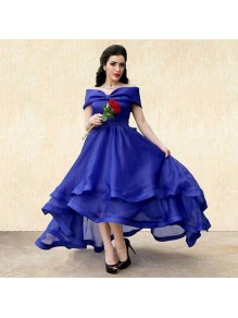 High Low Blue Off-the-Shoulder Prom Formal Evening Party Dresses 996021311 High Low Blue Off-the-Shoulder Prom Formal Evening Party Dresses 996021311