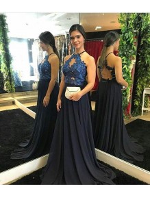 Lace and Chiffon Two Pieces Prom Formal Evening Party Dresses 996021315