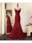 Mermaid Burgundy Lace V-Neck Long Prom Formal Evening Party Dresses 996021319 Mermaid Burgundy Lace V-Neck Long Prom Formal Evening Party Dresses 996021319