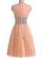 Short Pink Beaded Sleeveless Bridesmaid Prom Dresses Evening Gowns 99602237