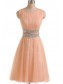 Short Pink Beaded Sleeveless Bridesmaid Prom Dresses Evening Gowns 99602237