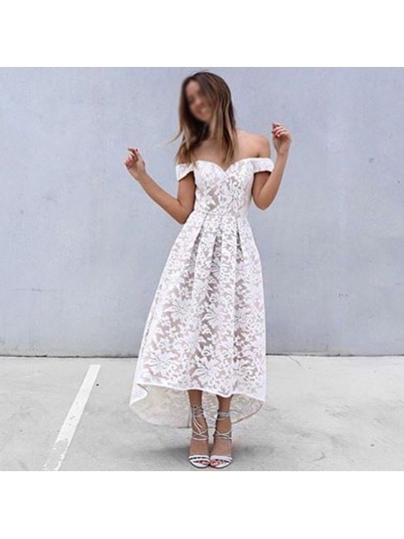 High Low Off-the-Shoulder Lace Prom Formal Evening Party Dresses 996021331 High Low Off-the-Shoulder Lace Prom Formal Evening Party Dresses 996021331