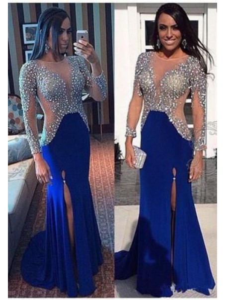 Beaded Long Blue Prom Formal Evening Party Dresses 996021335 Beaded Long Blue Prom Formal Evening Party Dresses 996021335