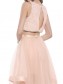 Long Pink Beaded Two Pieces Prom Formal Evening Party Dresses 996021346