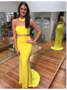 Long Yellow Mermaid Two Pieces Prom Formal Evening Party Dresses 996021348 Long Yellow Mermaid Two Pieces Prom Formal Evening Party Dresses 996021348