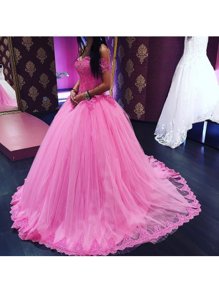Ball Gown Lace Off-the-Shoulder Prom Formal Evening Party Dresses 996021356