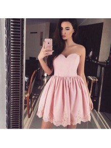 Short Pink Lace Sweetheart Homecoming Cocktail Graduation Prom Dresses 996021361 Short Pink Lace Sweetheart Homecoming Cocktail Graduation Prom Dresses 996021361