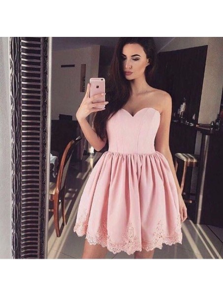 Short Pink Lace Sweetheart Homecoming Cocktail Graduation Prom Dresses 996021361 Short Pink Lace Sweetheart Homecoming Cocktail Graduation Prom Dresses 996021361
