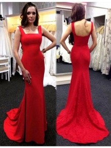 Long Red Mermaid Prom Formal Evening Party Dresses 996021366