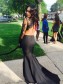 Black Two Pieces Long Sleeves Lace Top Long Prom Evening Formal Dresses 99602137