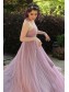 Long Purple Pleated Prom Formal Evening Party Dresses 996021370