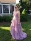 Long Purple Pleated Prom Formal Evening Party Dresses 996021370