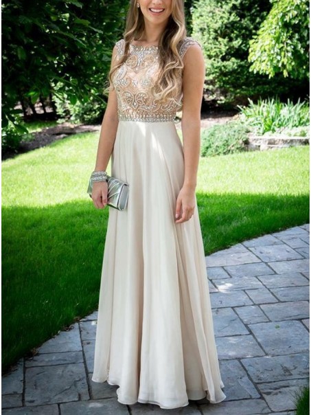 A-Line Beaded Long Chiffon Prom Formal Evening Party Dresses 996021386 A-Line Beaded Long Chiffon Prom Formal Evening Party Dresses 996021386
