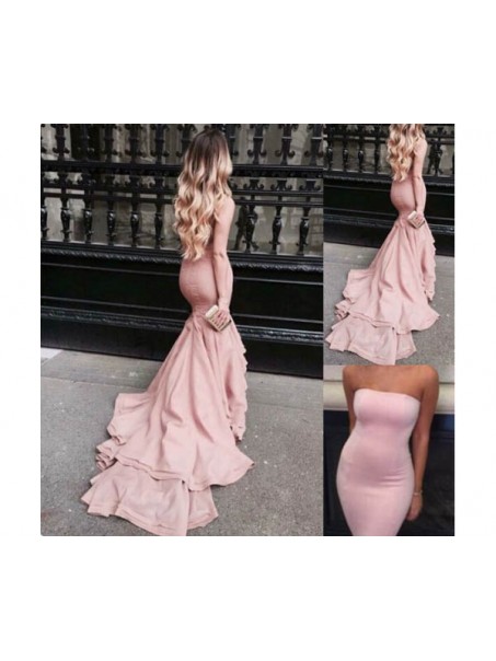 Mermaid Strapless Long Prom Formal Evening Party Dresses 996021395