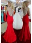 Trumpet/Mermaid Beaded Long Red Prom Dresses Evening Gowns 99602140
