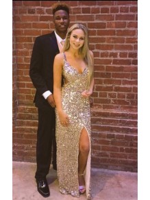 Sexy Sequins V-Neck Long Prom Formal Evening Party Dresses 996021407 Sexy Sequins V-Neck Long Prom Formal Evening Party Dresses 996021407