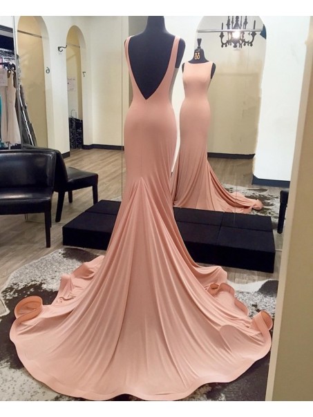 Mermaid Deep V-Back Long Prom Formal Evening Party Dresses 996021421