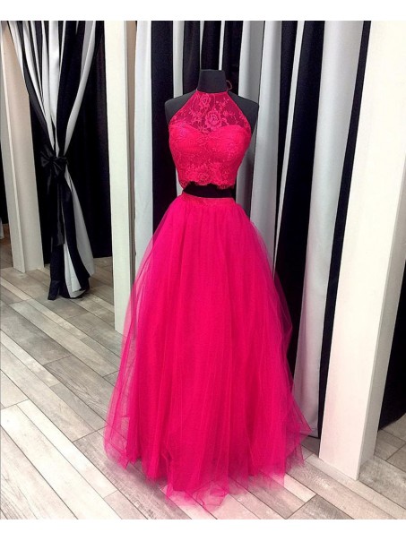 Two Pieces Lace and Tulle Prom Formal Evening Party Dresses 996021422