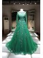 A-Line Long Sleeves Green Lace Prom Formal Evening Party Dresses 996021429