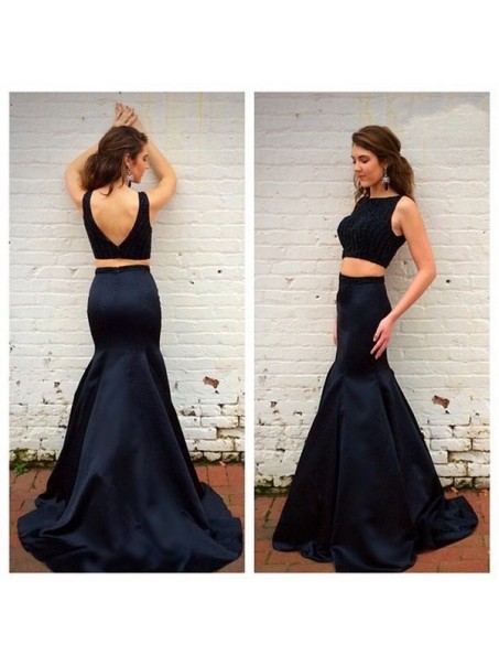 Two Pieces Mermaid V-Back Long Prom Evening Formal Dresses 99602143