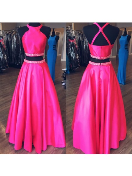A-Line Beaded Two Pieces Prom Formal Evening Party Dresses 996021438