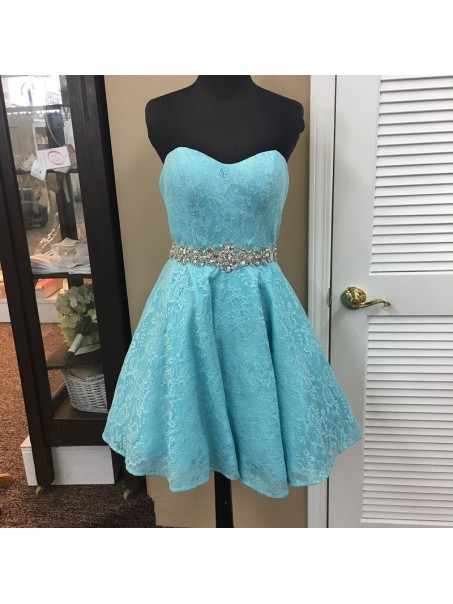 Short Blue Beaded Lace Prom Homecoming Cocktail Graduation Dresses 996021440