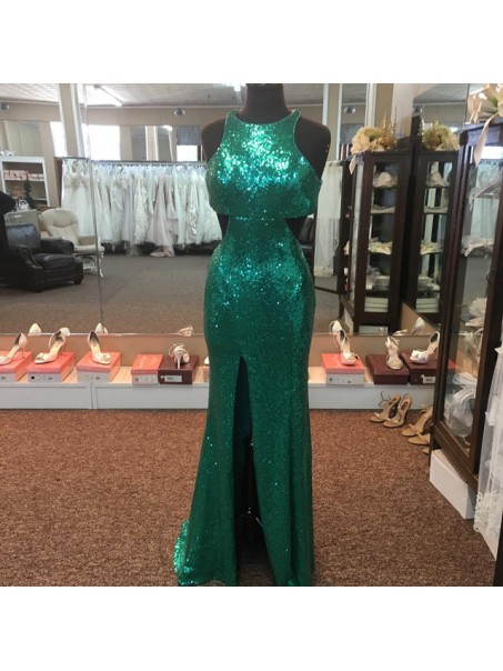 Long Green Sequins Prom Formal Evening Party Dresses 996021448