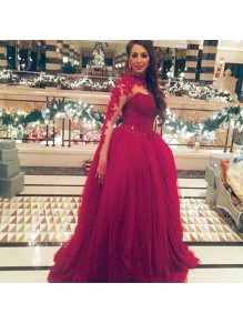 Ball Gown Long Sleeves Lace Prom Formal Evening Party Dresses 996021458