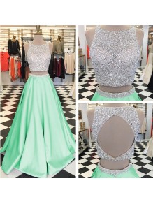 Beaded Two Pieces Mint Green Prom Formal Evening Party Dresses 996021464 Beaded Two Pieces Mint Green Prom Formal Evening Party Dresses 996021464