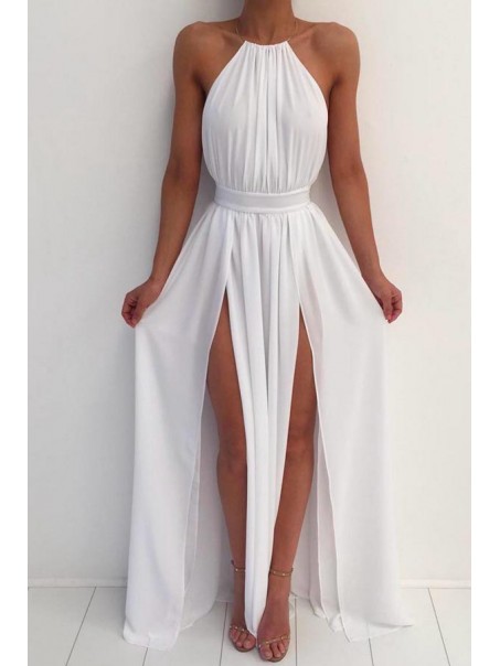 Long White Chiffon Prom Formal Evening Party Dresses 996021469 Long White Chiffon Prom Formal Evening Party Dresses 996021469