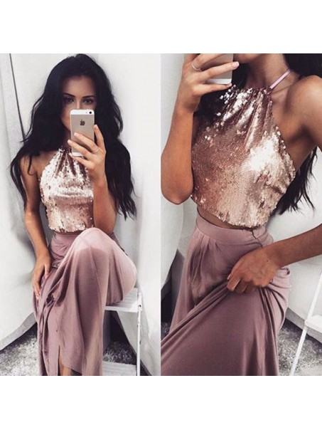 Two Pieces Sequins Prom Formal Evening Party Dresses 996021473