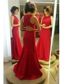 Mermaid Long Red Prom Formal Evening Party Dresses 996021484