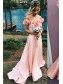 A-Line Off-the-Shoulder Prom Formal Evening Party Dresses with Handmade Flowers 996021502 A-Line Off-the-Shoulder Prom Formal Evening Party Dresses with Handmade Flowers 996021502