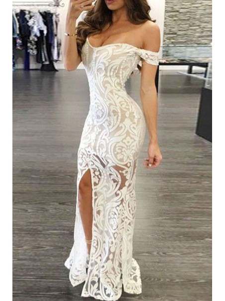 Mermaid Off-the-Shoulder Long White Lace Prom Formal Evening Party Dresses 996021505 Mermaid Off-the-Shoulder Long White Lace Prom Formal Evening Party Dresses 996021505