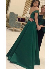 Long Green Off-the-Shoulder Prom Formal Evening Party Dresses 996021510