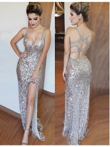 Sexy Sequins Long Prom Formal Evening Party Dresses 996021529