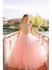 Long Pink Sleeveless Prom Evening Formal Dresses 99602153