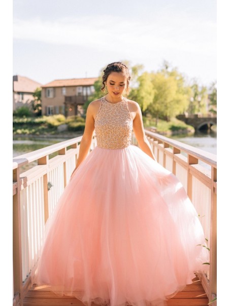 Long Pink Sleeveless Prom Evening Formal Dresses 99602153