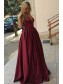 Simple V Neck Long Prom Evening Formal Dresses 996021536