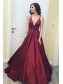 Simple V Neck Long Prom Evening Formal Dresses 996021536