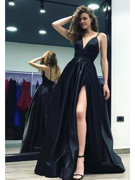 Newest Spaghetti Straps Prom Dresses V-Neck Long Evening Dresses 996021538 Newest Spaghetti Straps Prom Dresses V-Neck Long Evening Dresses 996021538