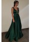 Elegant V-Neck Long Green Prom Evening Formal Dresses 996021541