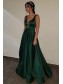 Elegant V-Neck Long Green Prom Evening Formal Dresses 996021541
