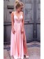 Long Pink V-Neck Prom Evening Formal Dresses with Side Slit 996021542 Long Pink V-Neck Prom Evening Formal Dresses with Side Slit 996021542