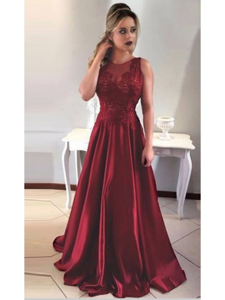 A-Line Satin Lace Long Prom Evening Formal Dresses 996021549 A-Line Satin Lace Long Prom Evening Formal Dresses 996021549